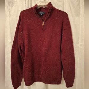 Crown & Ivy Burgundy Quarter-zip Sweater, XL.